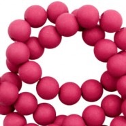 Acryl kralen mat rond 6mm Fuchsia pink